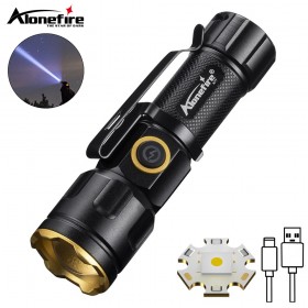 Alonefire X77 Mini LED Flashlight Super Bright Torch Rechargeable Waterproof Clip Zoomable Camping Magnetic Flashlight
