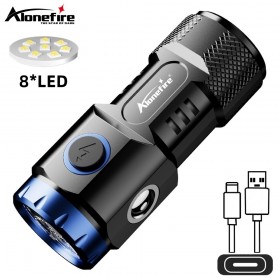 Alonefire X88 High Power Led Mini Flashlight With 8xP35 Led Beads Tail Magnet Clip Torch Waterproof Portable Lighting