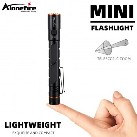 Alonefire X98 Mini Portable LED Flashlight USB Rechargeable Torch With Pen Clip Tail Magnet Flashlights Camping Fishing Pocket Lantern