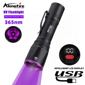 Alonefire SV120 LED 15w UV Flashlight 365nm Ultraviolet Torch With Pen Clip Violet Light Pet Urine Scorpion Invisible Ink Marker Detector UV Lamp