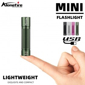 Alonefire SV127 EDC Mini Portable LED Flashlight XPE Torch Light USB Rechargeable Outdoor Camping Fishing Long Range Emergency Lantern