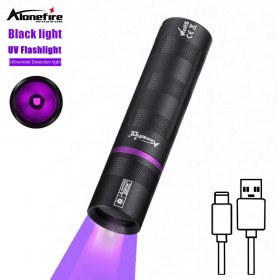 Alonefire SV135 Mini UV Flashlight 365nm Type-C Rechargeable Ultraviolet Violet Light For Pet Urine Scorpion Detector UV Lamp
