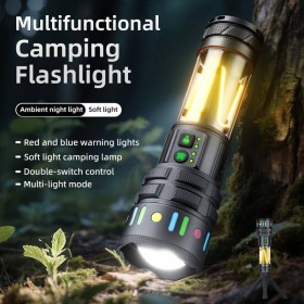 AloneFire X103 Ultra Bright LED Flashlight Rechargeable Portable Telescopic Camping Light Emergency Torch Dimmable Tent Lamps ﻿