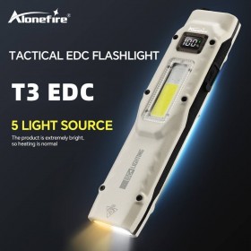 Alonefire T3 New Multifunctional Rechargeable Tactical EDC Flashlight Outdoor Torch For Camping Hunting Fishing Portable COB Work Light