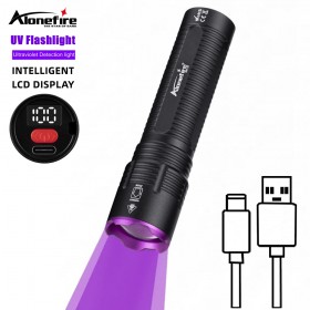 Alonefire SV137 USB Rechargeable UV Flashlight 365/395nm Ultraviolet Zoomable Torch Violet Light Money Scorpion Pet Urine Stain Detector