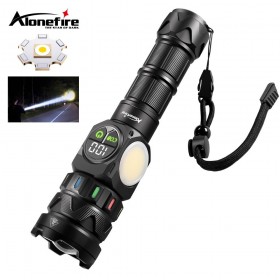 Alonefire X102 High Strong Power Led Flashlights Rechargeable Tactical Torch Light LCD Display Light Camping Fishing Zoom Lamp Lantern