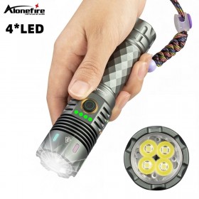 AloneFire XT2 High Power 6000Lumens Rechargeable 21700 LED Flashlight Powerful Magnet Tail Tactical Torch Safety Lock Hand Lantern For Camping Hiking Fishing