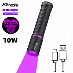 Alonefire SV141 10W UV Flashlight Ultraviolet Light Rechargeable UV Lamp For Pet Dog Cat Urine Stains Detector Scorpion Finder